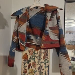 {Cider} Aztec Cropped Jacket